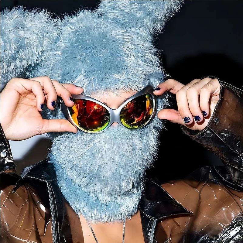 Fashion  Vintage Oversized Et Cat Eye Sunglasses Women For Men Trendy Sun Glasses Punk Shades Luxury Brand Designer Eyewear