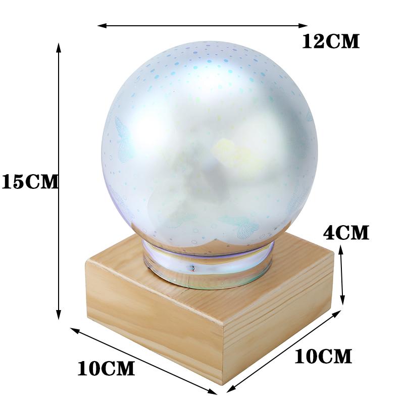3D LED Night Light USB Magic Ball Butterfly Fireworks Projector Lamp Decor Gifts