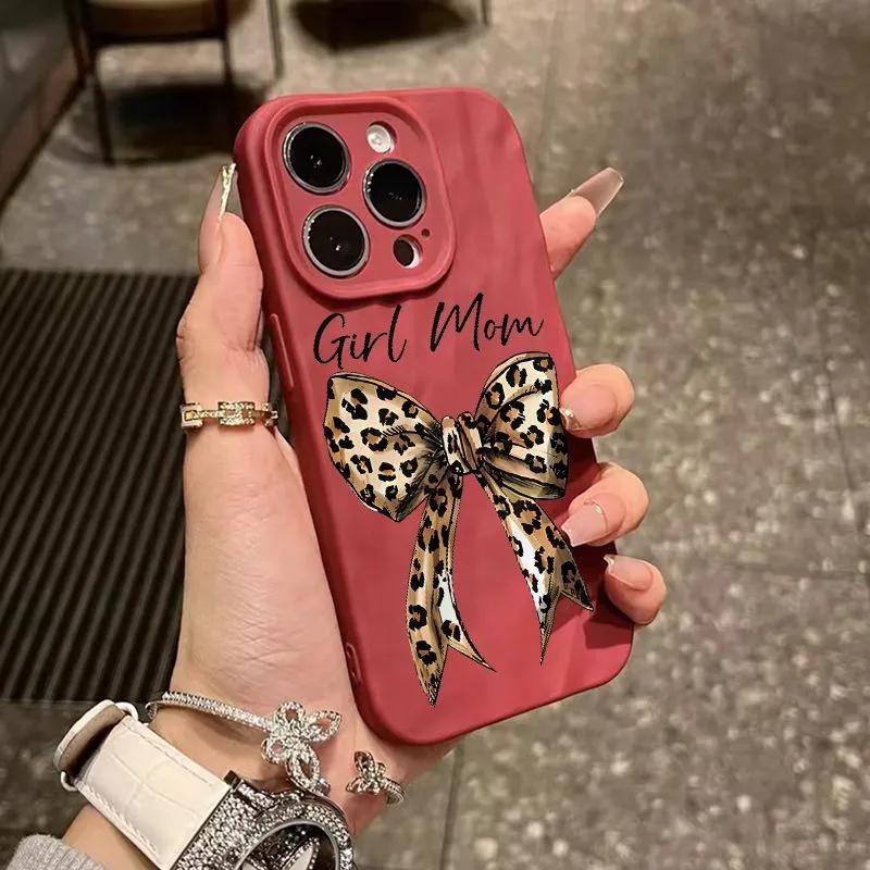 

Fashion Leopard Print Bow Camera Protection Phone Case For iPhone 17 AIR 16 15 14 13 12 11 PRO MAX XR XSMAX PLUS Y2K Soft Cover iPhone 11 Pro розы красного
