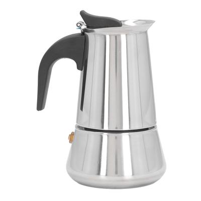 Kaffeekocher für Herdplatten Tropftyp Große Kapazität Edelstahl Moka-Kanne für Zuhause 2 Tassen 100ml