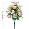 Pink Artificial Rose Bouquet with Greenery, Fake Silk Flowers for Home Wedding Decor