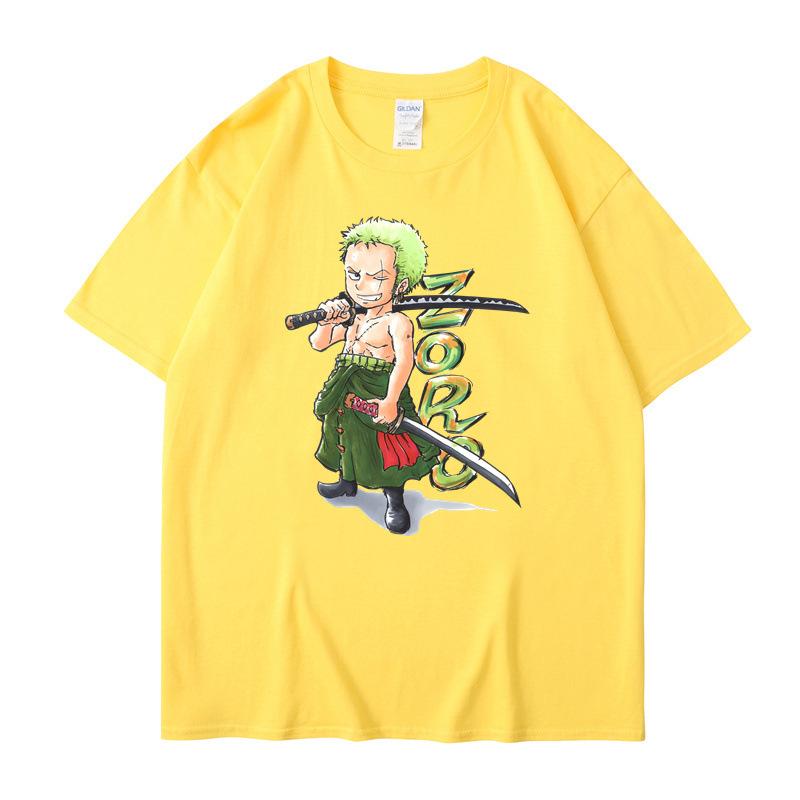 

Повседневная хлопковая летняя футболка с коротким рукавом Pirate King ONE PIECE XXXL жёлтый