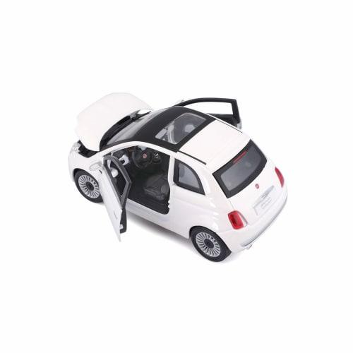 Bburago 1/24 Scale Fiat 500 2007 White / Diecast Model Car, Finished Product, 18-22106