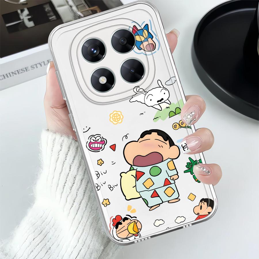 Case for Xiaomi Redmi Note 14 Pro Plus A4 12S 13C 10S 9 10 11S Note 13 11 12 14C Soft Phone Cover Cute Crayons Shinchan