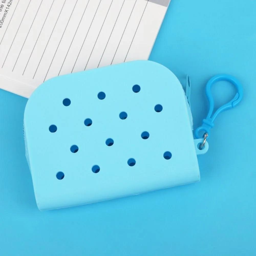 Durable Holes Coin Purse Mini Zipper Money Bag Silicone Card Holder
