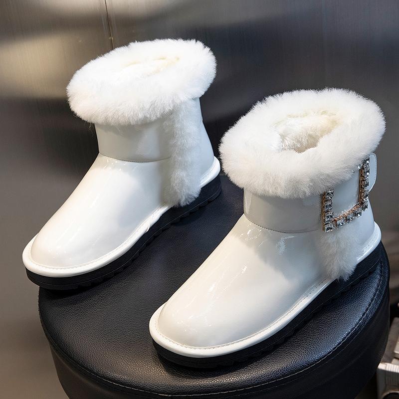 

Настоящие шерстяные зимние сапоги женские 2025 осень и зима новые женские средней высоты водонепроницаемые хлопковые сапоги теплые и бархатные зимние хлопковые женские 40