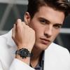 Men's Watch Analog Digital Display 3ATM Waterproof Stainless Steel LED Calendar Quartz Casual Business Fashion Accessory Black