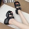 Fashion 8CM Summer High Platform Women Sandals Wedge Heels Slippers Fashion New Beach Outside Chunky Sandals Comfort Casual Slides Woman