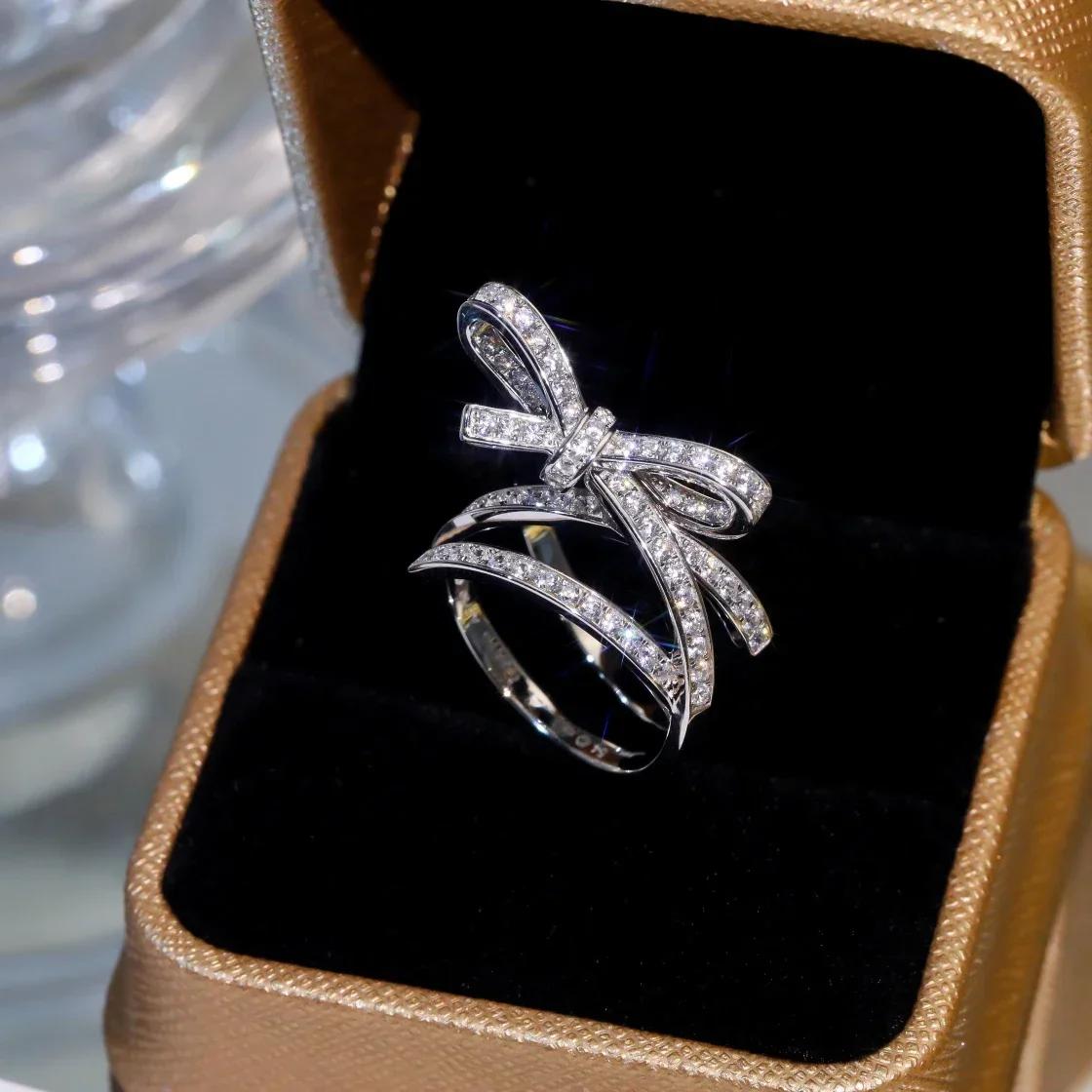 Musla Design Винтажное Горячая Распродажа Кольцо Имитация Хрусталя Украшение Алмазный Бант Многослойное Кольцо Супер Красивое Обручальные Кольца 8