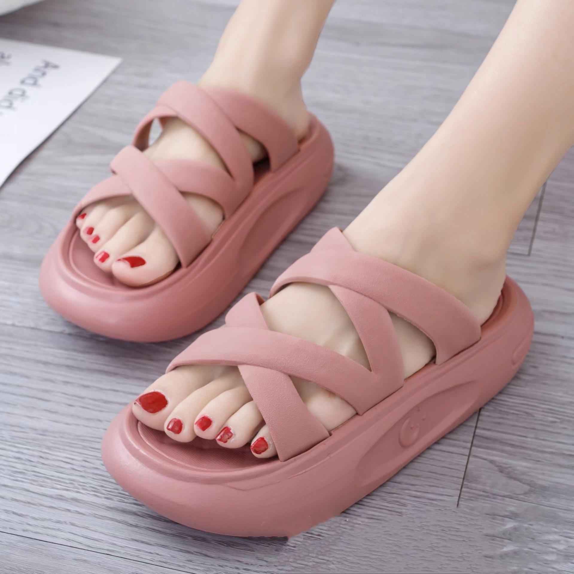 

Модные женские толстые подошвы нескользящие домашние пляжные тапочки для улицы модные женские сандалии 36-40