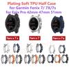 Capa de TPU com Galvanoplastia para Garmin Fenix 7s 7 7X Epix 42mm 47mm 51mm Pro (Geração 2) Capa Para Pulseira de Smartwatch Bumper Concha Protetora Oca