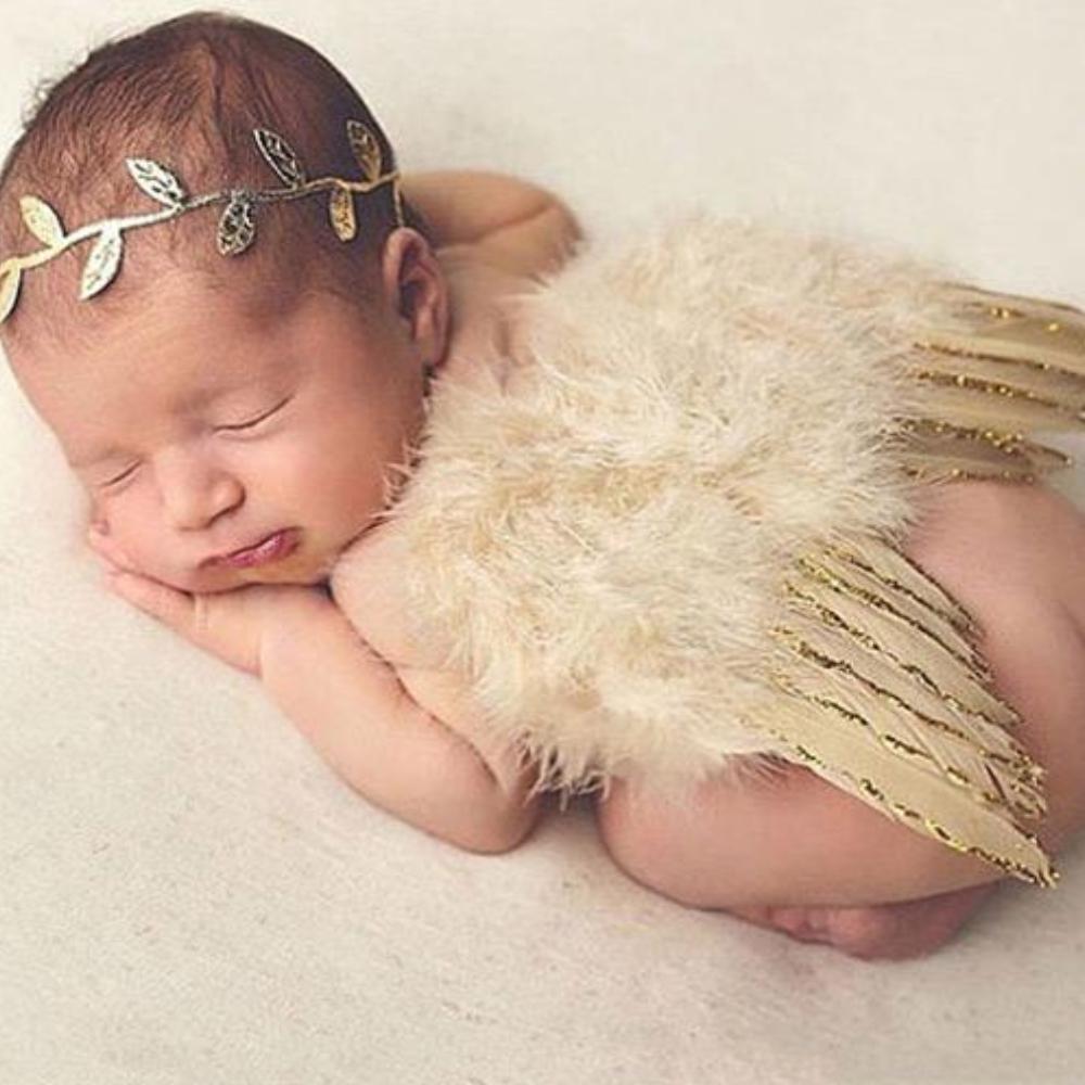 Newborn Photography Props White Angel Wing Baby Photos Props Feather Wing Girls Hair Kids Baby Photography Hair Accessories