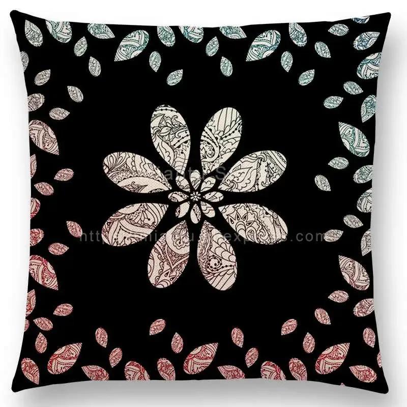 New Dreamy Emerald Spirit Flower Pillow Case Soul Mandala Elegant Flourish Floral Pattern Design Prints Retro Cushion Cover