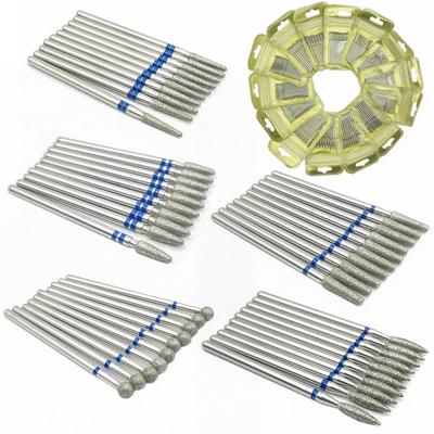 10 sztuk/paczka diamentowe wiertło do paznokci obrotowe bity do elektryczna maszyna do Manicure frez Burr Nail Art akcesoria narzędziowe