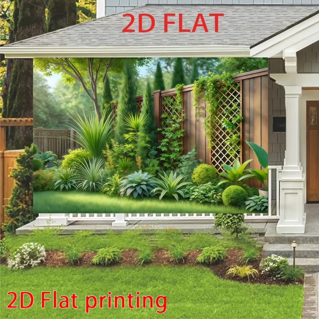 Green And Lush Garden Scenery Tapestry Living Room Bedroom Office Room Decoration Polyester Fiber Wall Hanging