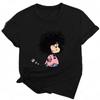 Women Summer Harajuku Girls Streetwear Cute Cartoon Black Womens Clothing Mafalda Print Funny Graphic T Shirts