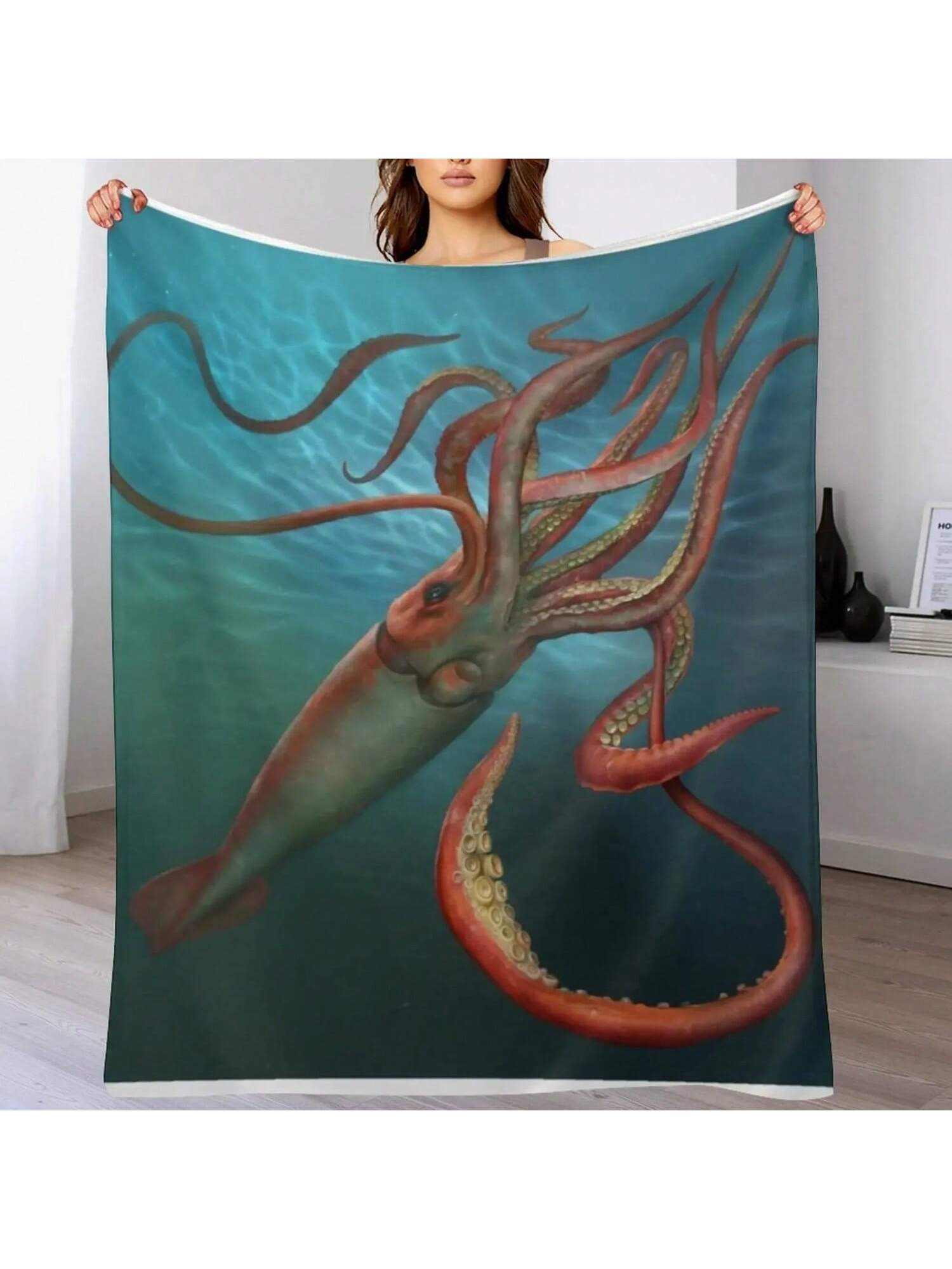 Giant Squid Throw Blanket Flannels Luxury Throw Blankets Ands Vintage Blankets 75X95CM