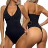 Lenjerie modelatoare pentru femei Bodysuit Control Abdomen Decolteu Adânc Tanga Modelator Corp Gât Halter Romper Subțire pentru Ieșire Leotarde