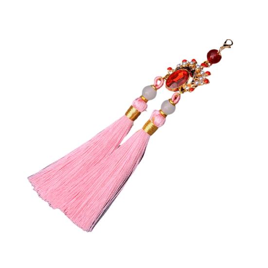 Tassel Pendant Facial Makeup Opera Car Decoration Hanging Accessories with Imitation Pearls Decor Hanfu Decoration