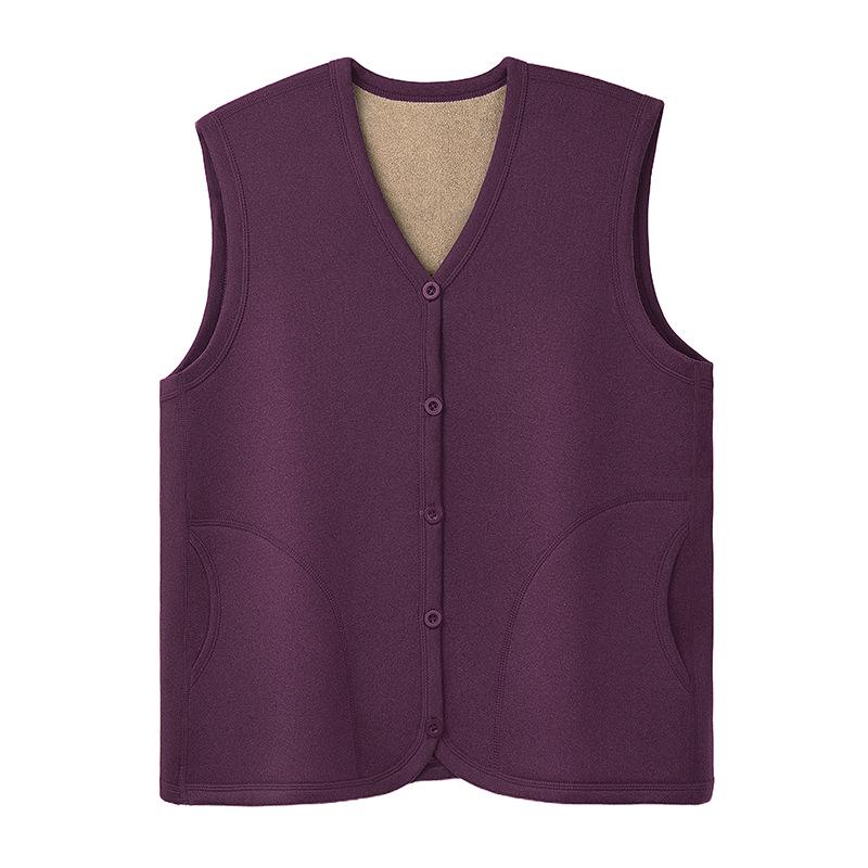 Warm Autumn/Winter Vest for Middle-aged and Elderly - Velvet-Lined Cardigan for Cold Protection