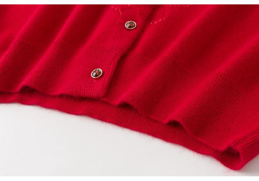 Women's Thick Wool Sweater for Middle-Aged & Elderly - Half-Zip Autumn/Winter Cardigan