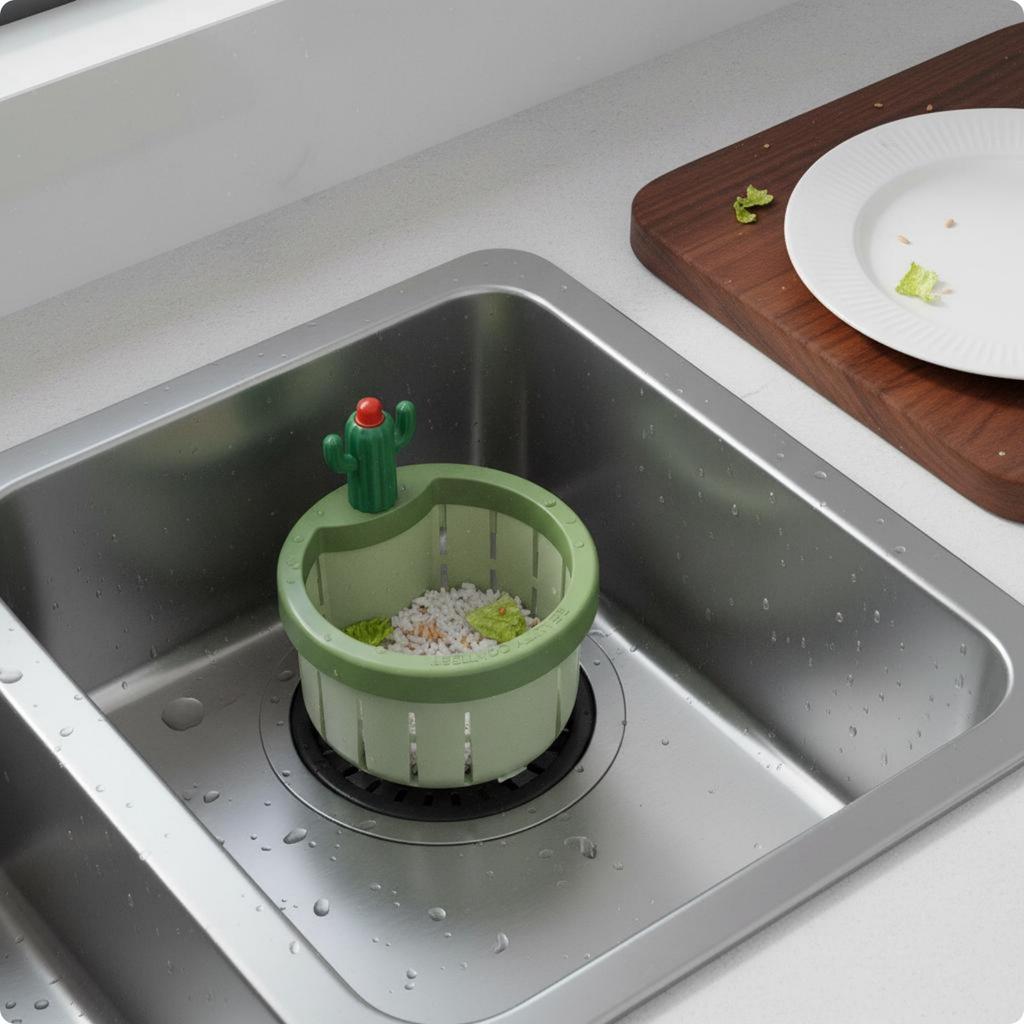 Cactus Sink Filter Removes Food Scraps Cactus Drain Basket Home Accessory Anti-Clogging