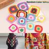 [ZYAS]10Pcs Random Mix Colors Handmade Crochet Doilies Suit Square Flower Piece For Diy Clothing Pocket Coaster Bag Tablecloth