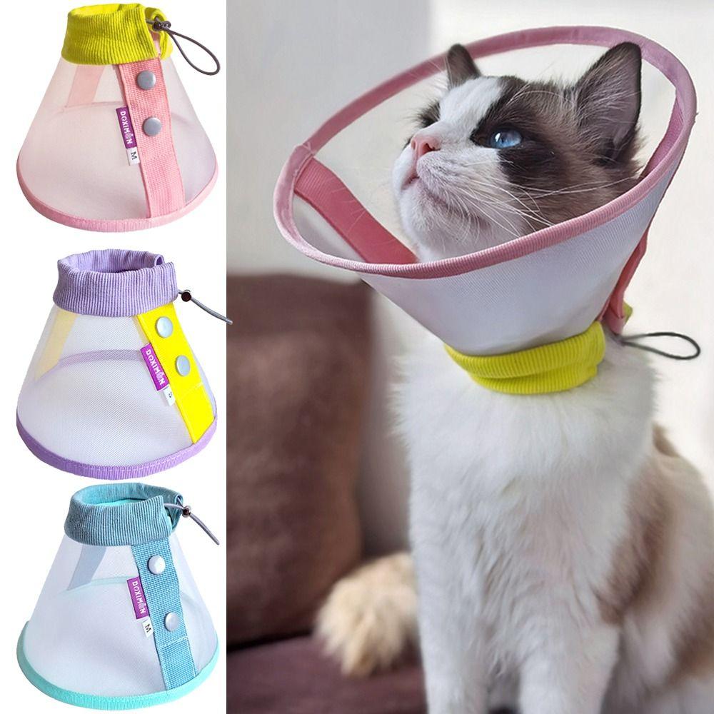 Breathable Pet Neck Cone Soft Cat Neck Protective Circle Dog Protective Head Cover Recovery