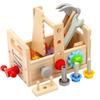 Wooden Repair Toolbox for Kids: Nut Assembly, Portable Toy Bench for Early Education and Development.