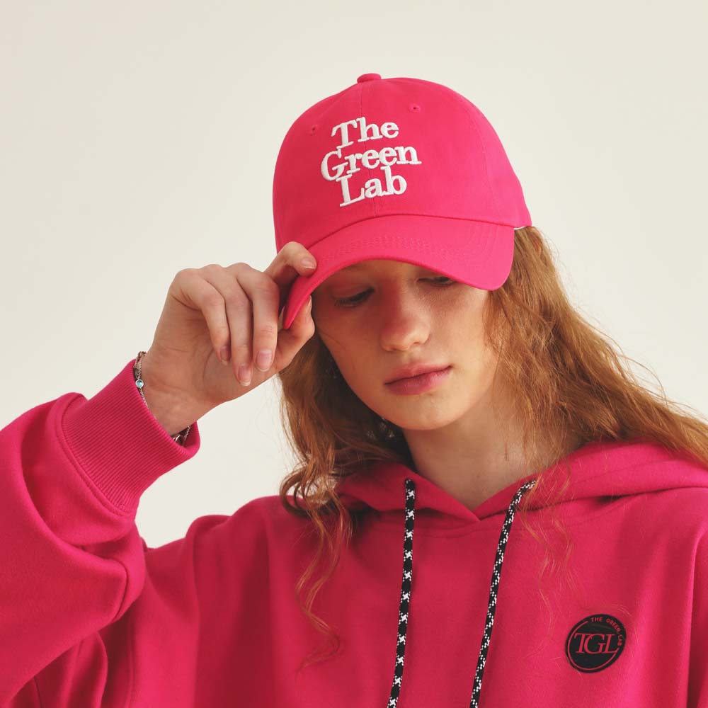 THE GREEN LAB Embroidered Ball Cap [Pink]