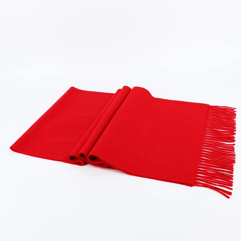 Gift box knitted three-piece 100% solid color wool scarf women's autumn and winter hat gloves versatile warm winter shawl