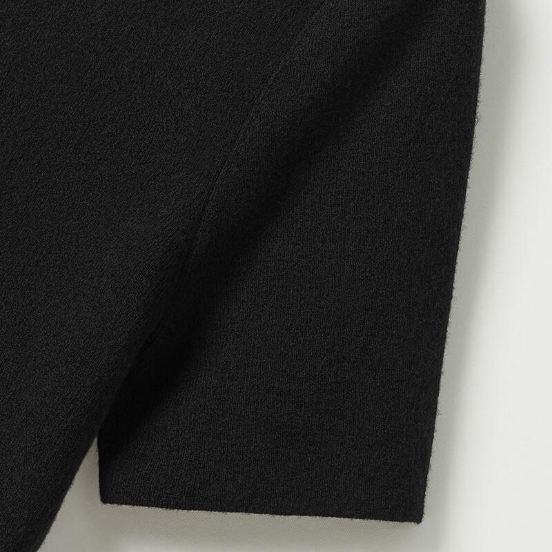 Broadcast Women's Black Round Neck Short Sleeve A-Line Midi Dress