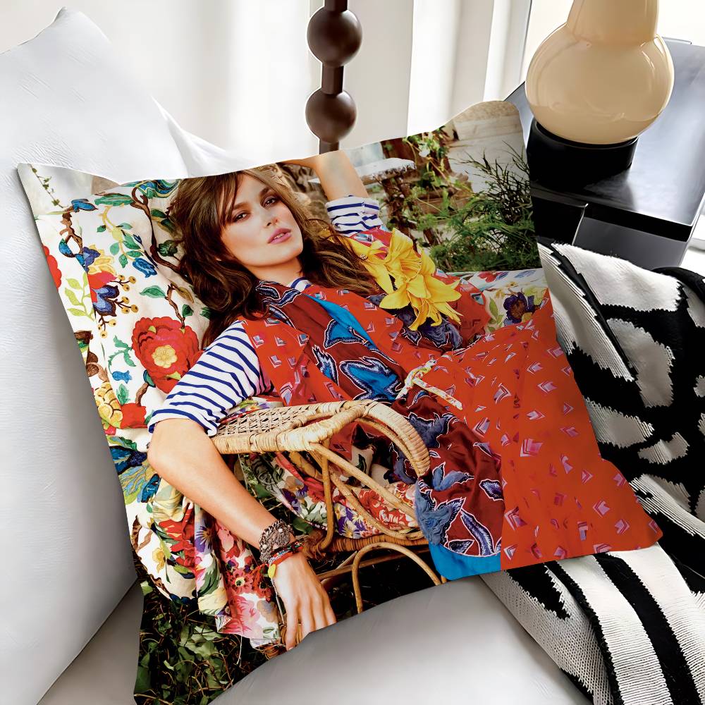 K-Keira Christina Knightley Decorative Room Aesthetics Pillow Case Home Decor Bedroom Sofa Bed Couch Pillow Cover 45x45