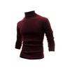 Men's Autumn/Winter High-Neck Knit Sweater - European/American Style Solid Color Long-Sleeve Fashion