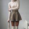 Dámské šortky s vysokým pasem ležérní volný střih do áčka široké nohavice krátké kalhoty jednobarevná móda do kapsy dáma kalhoty streetwear topy krátké dámské