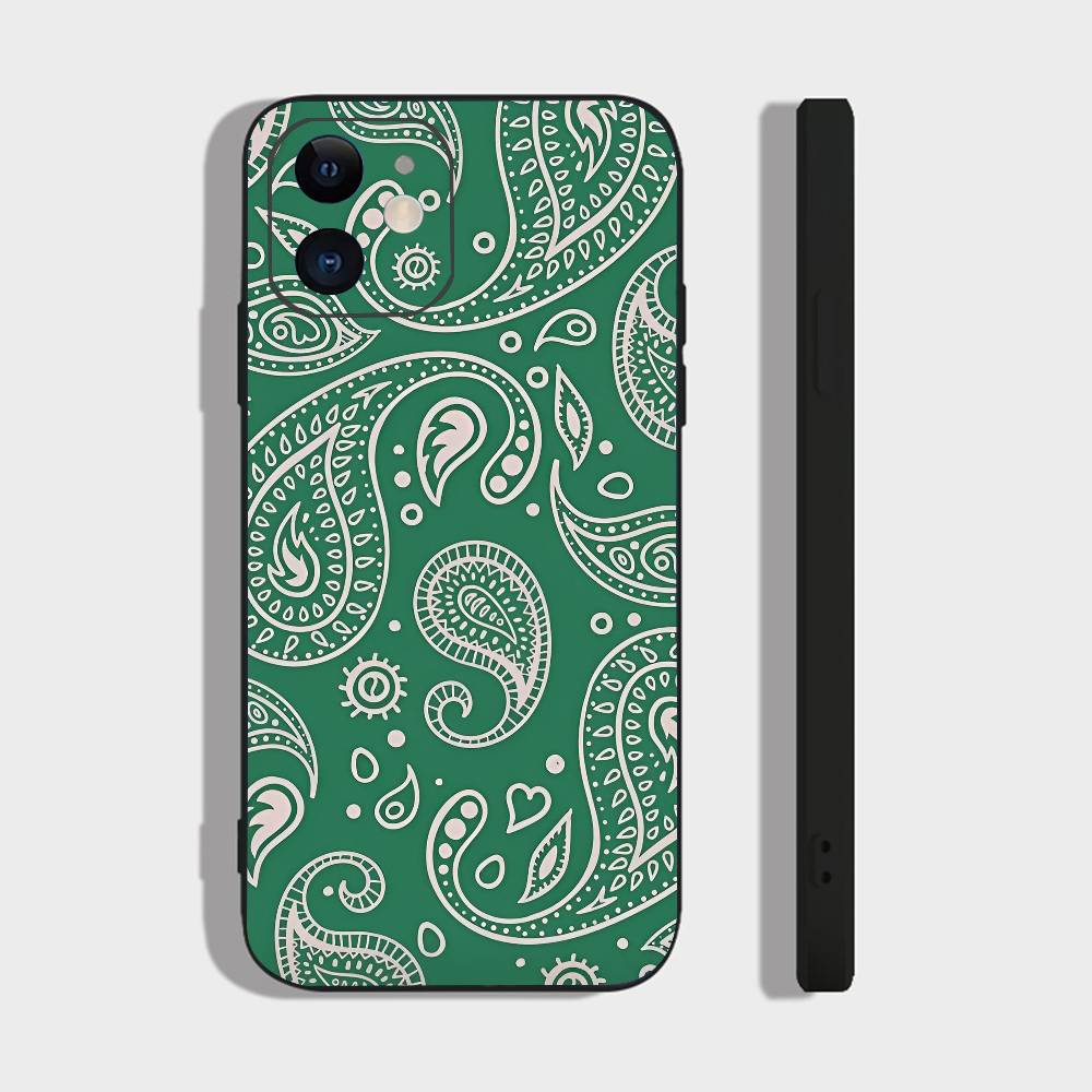 

Cashew Flower For IPhone 17 Air 16 15 14 13 12 11 Pro Black Soft Cover Phone Case IPHONE 17Air