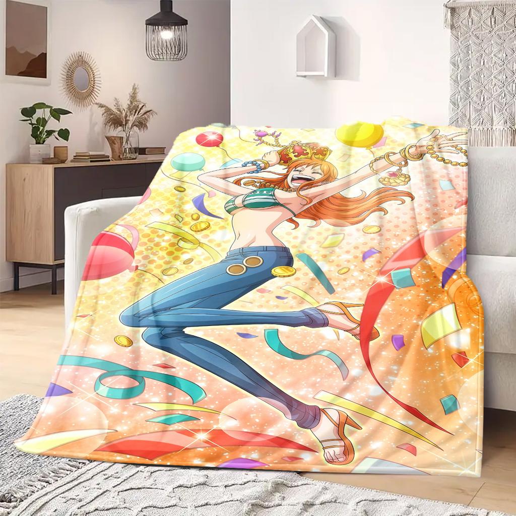 Nami Print Blanket Warm Comfortable Flannel Blanket Suitable for Bedrooms,Sofas, Beds,Chairs,Travel -QIAO58