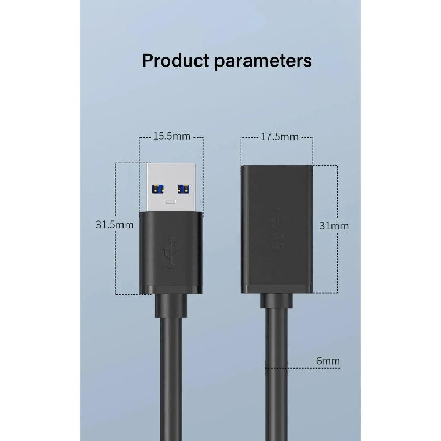 5Gbps USB 3.0 Extension Cable Extender Cord for TV BOX Smart TV Laptop PC Fast Speed USB Cable Extension 0.5m/1m/1.5m/2m/3m/5m