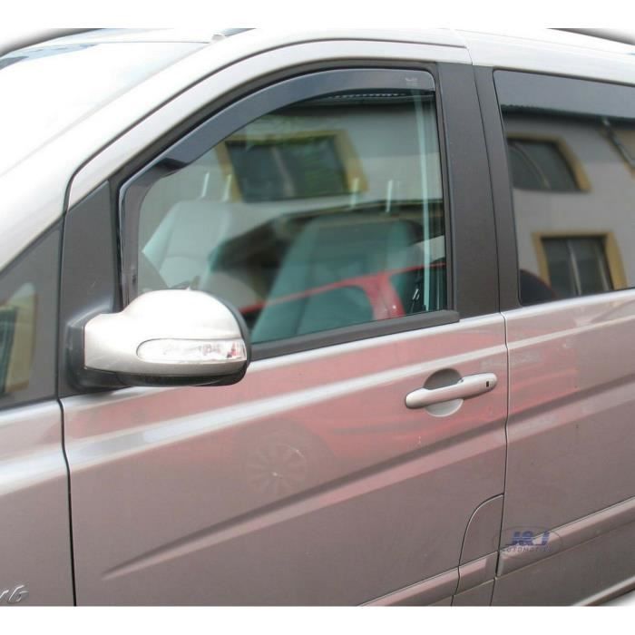 Air Deflectors - J&J AUTOMOTIVE - Mercedes Vito/Viano W639 - Smoked - Reinforced Acrylic - Easy Installation