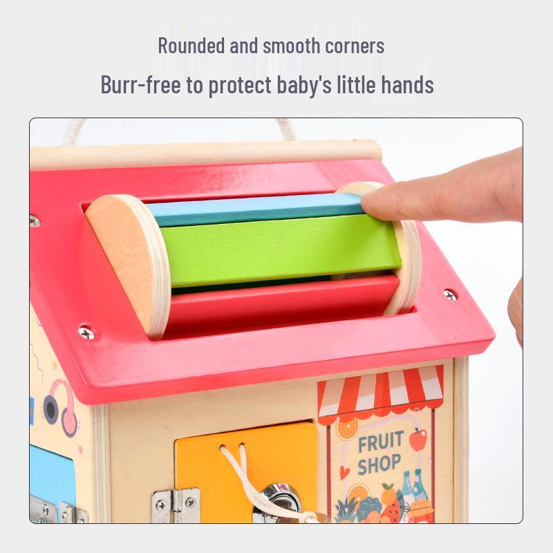 Montessori Busy House: Baby Enlightenment & Educational Unlocking Box with Teaching Aids and Toys