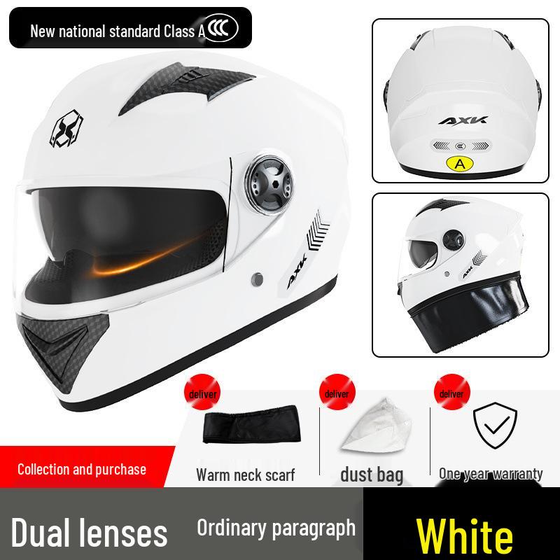 Certified Electric Motorcycle Helmet - Unisex Full Face, All-Season, Winter Warm, Safety Helmet