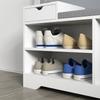 Furniture And Shoe Bench With 1 Drawer And 3 Compartments Capacity For 5 Pairs MDF 76.5L X 30D X 52H Cm