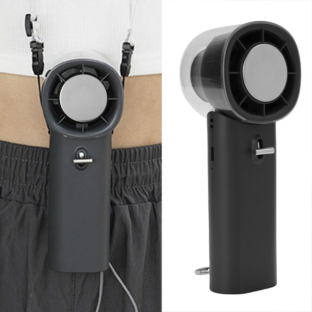 Portable Handheld Fan 5 Speeds Quiet Rechargeable   High Speed Cooling Fan with Lanyard for Travel Home Beach