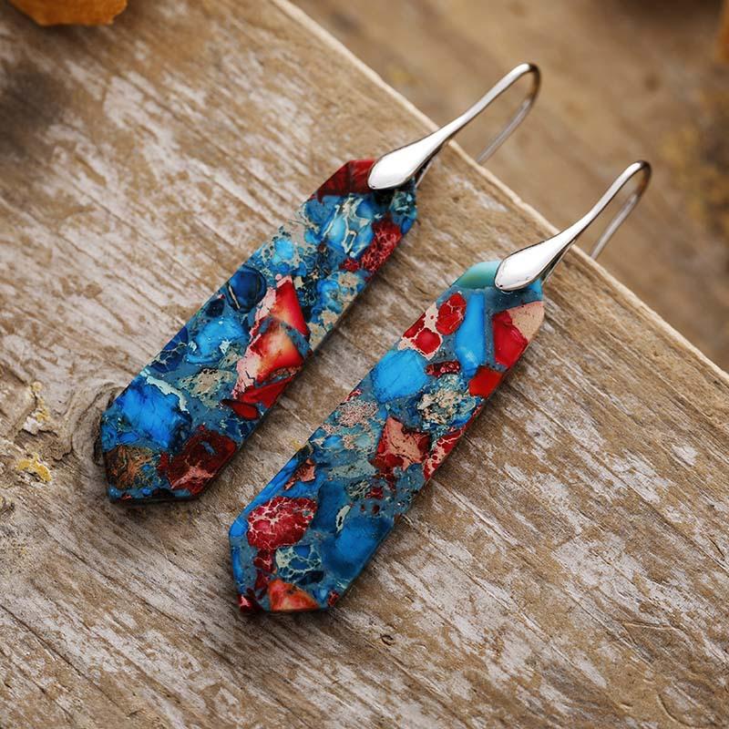 Premium Bohemian Geometric Natural Stone Emperor Stone Earrings Earrings Earrings Popular Accessories