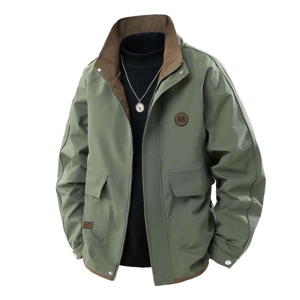 Trendy Men's Stand Collar Plus Size Street Style Jacket - Spring/Autumn Collection