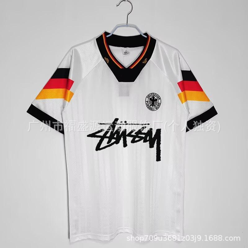 Retro Jersey Brazil Argentina Germany England Portugal Spain Signature Short Sleeved Football