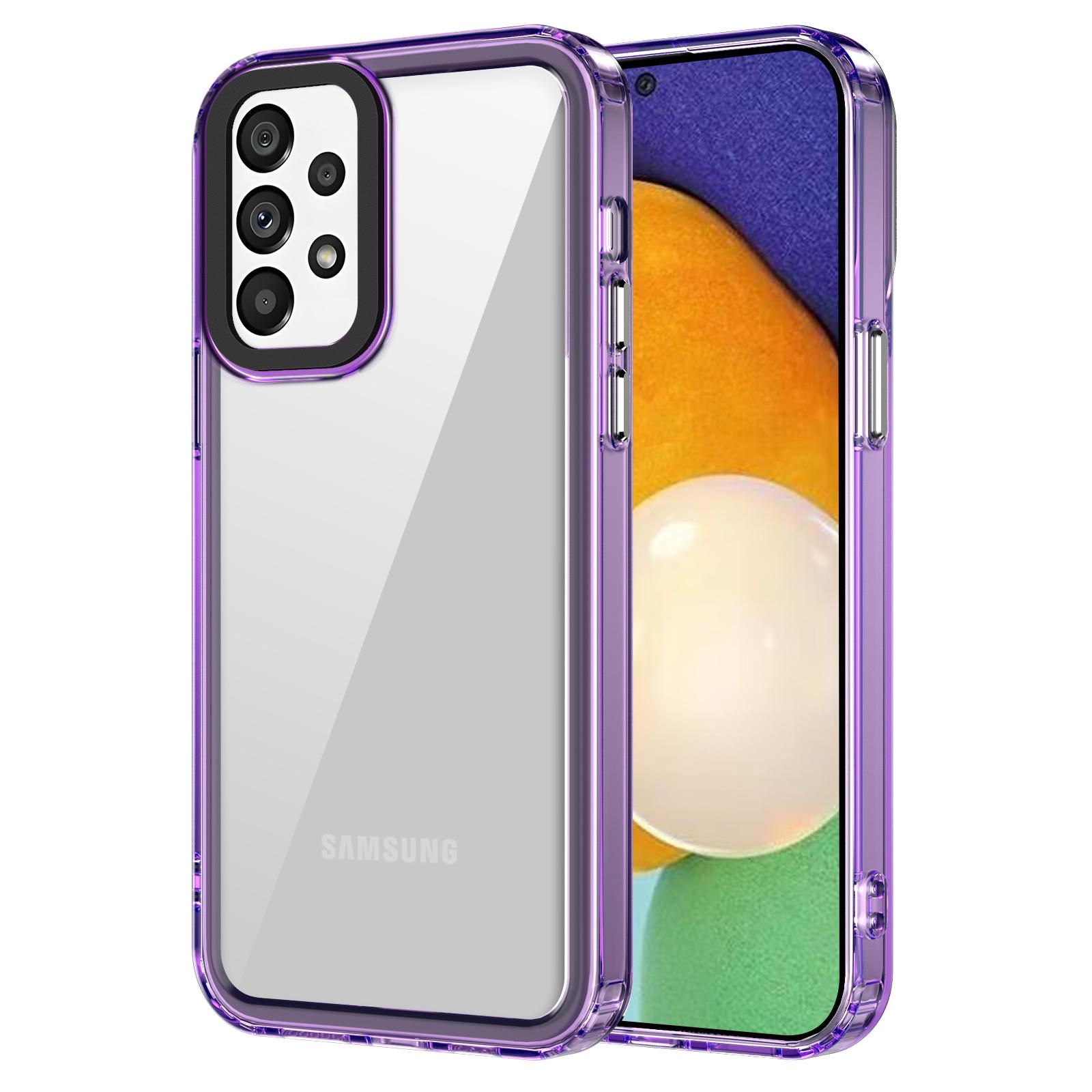 

For Samsung Galaxy A52 5G/A52 4G/A52s 5G Clear Cases Anti-Scratch PC+TPU Phone Cover Transparent Purple
