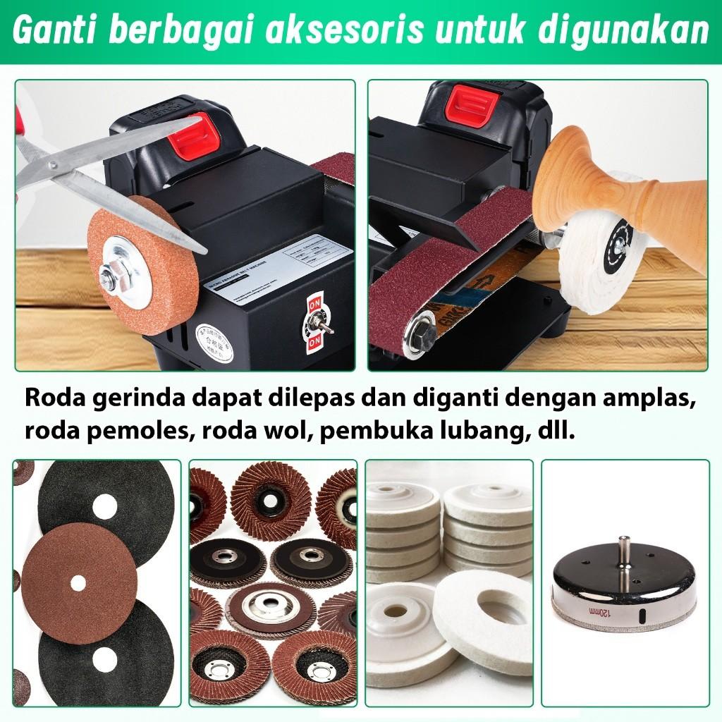 7 Speed Multifunctional Belt Sander Adjustable Vertical Belt Sanding Polishing Machine Small Desktop Grinder