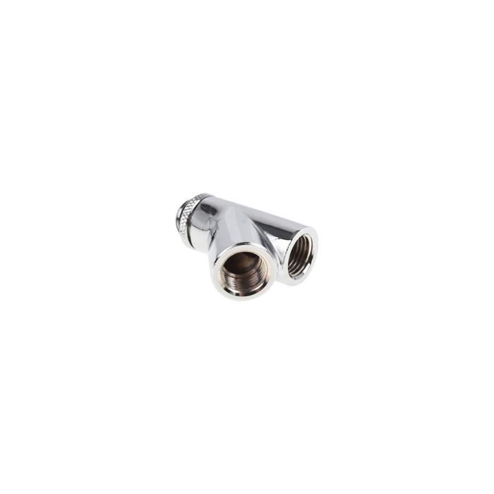 Alphacool Eiszapfen Y-connector 45° rotatable G1-4 outer thread to 2x G1-4 inner thread - chrome