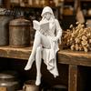 Quiet Healing Desk Statue 3D Printed Ghost Girl Reading Statue, Elegant Faceless Figurine, Minimalist White Artistic Resin Sculpture Figurine